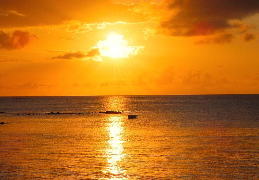 sunset, dusk, beach