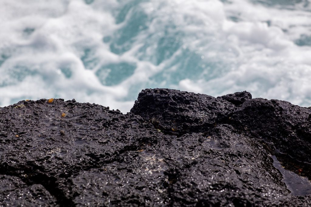 wet rocks, coast, mauritius