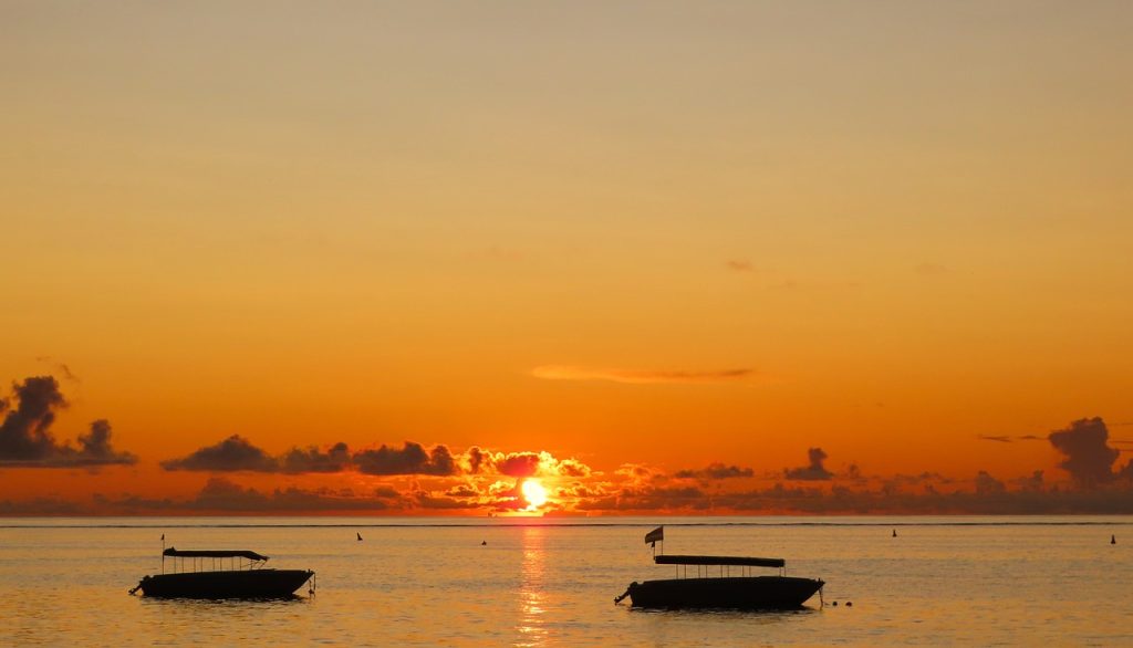 sunset, sea, ocean