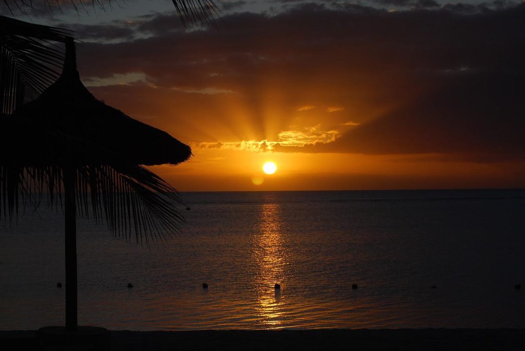 sunset, sugar beach, mauritius