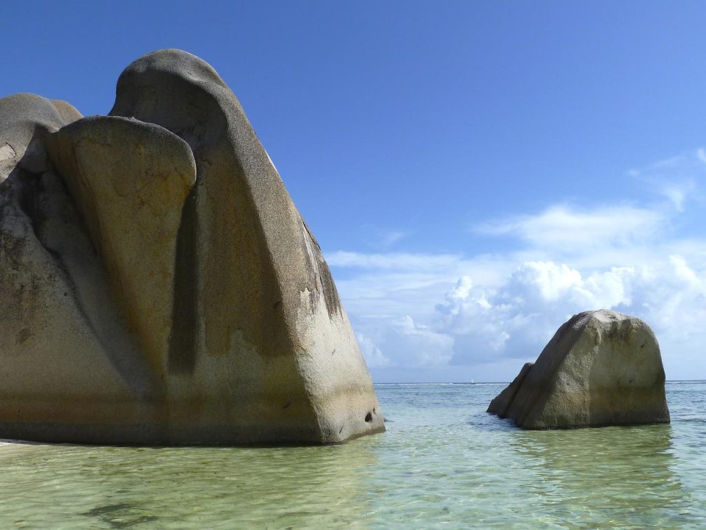 beach, rock, ocean