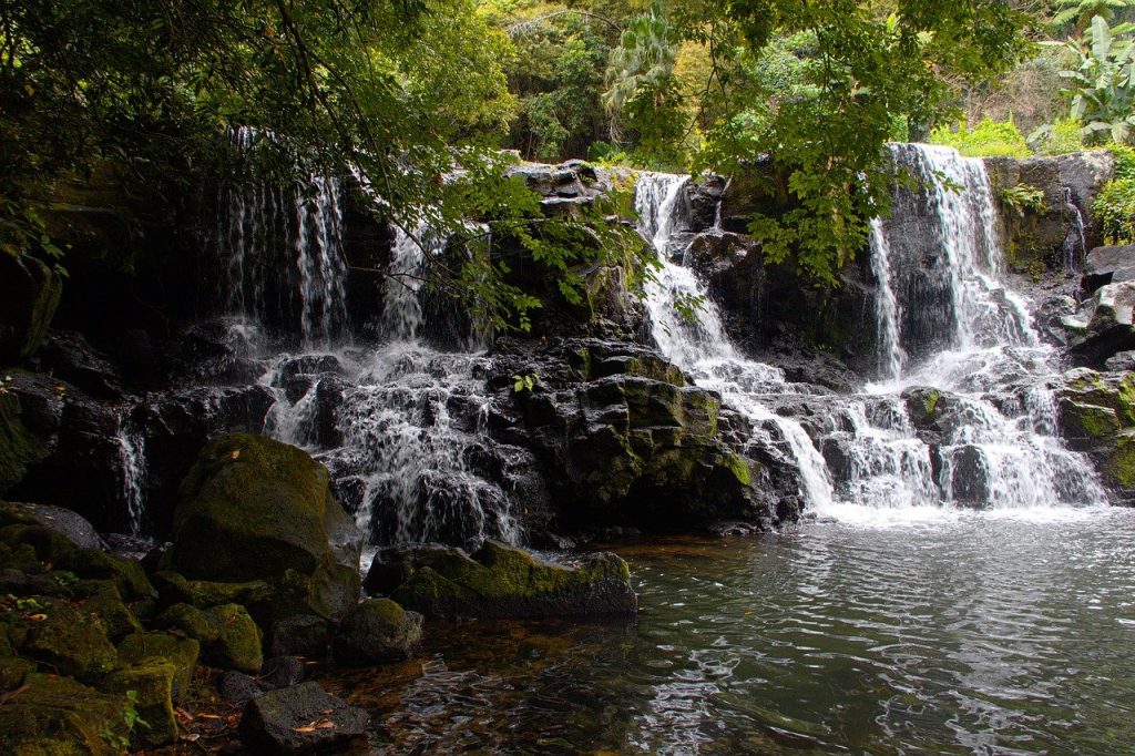 mauritius, waterfall, landscape