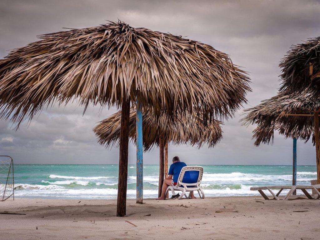 clouds, beach, sea