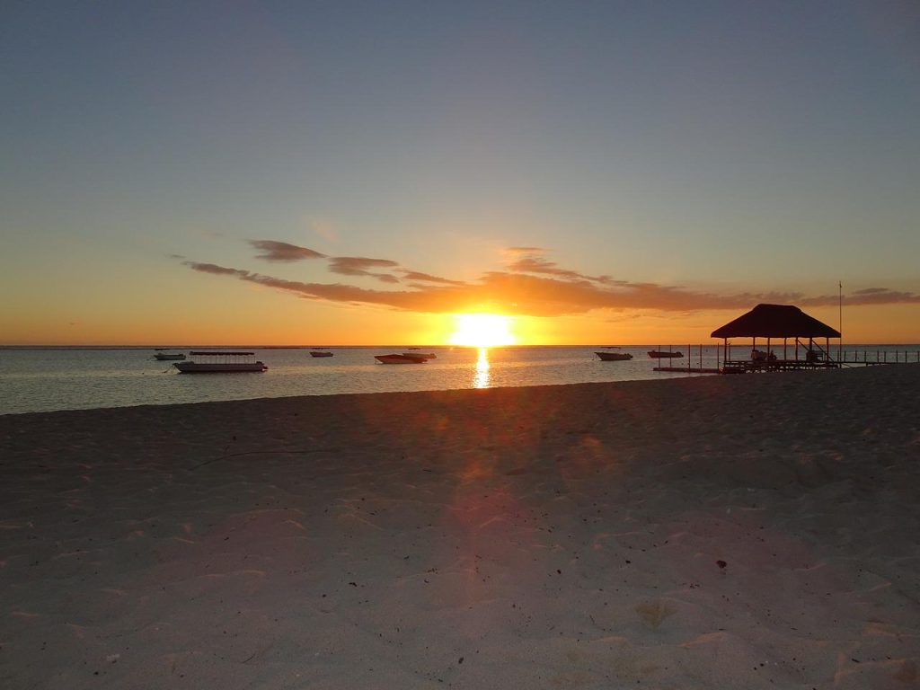 sunset, beach, sky