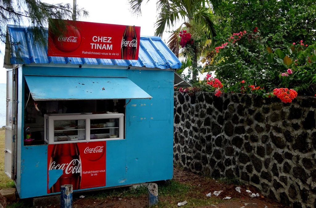 mauritius, sales booth, drink