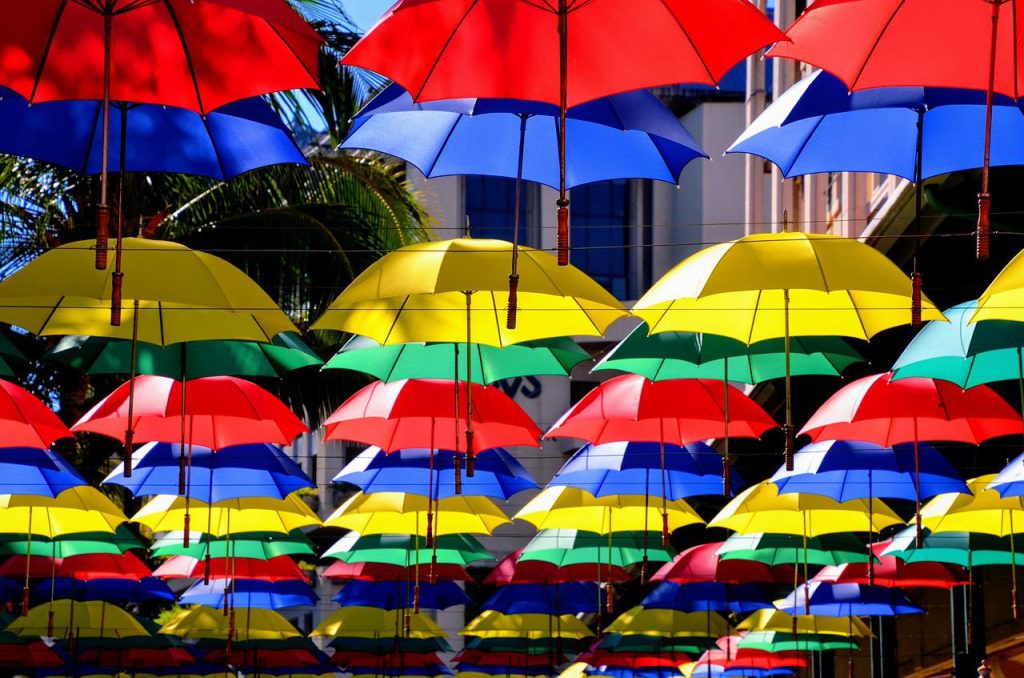 mauritius, happiness, parasol