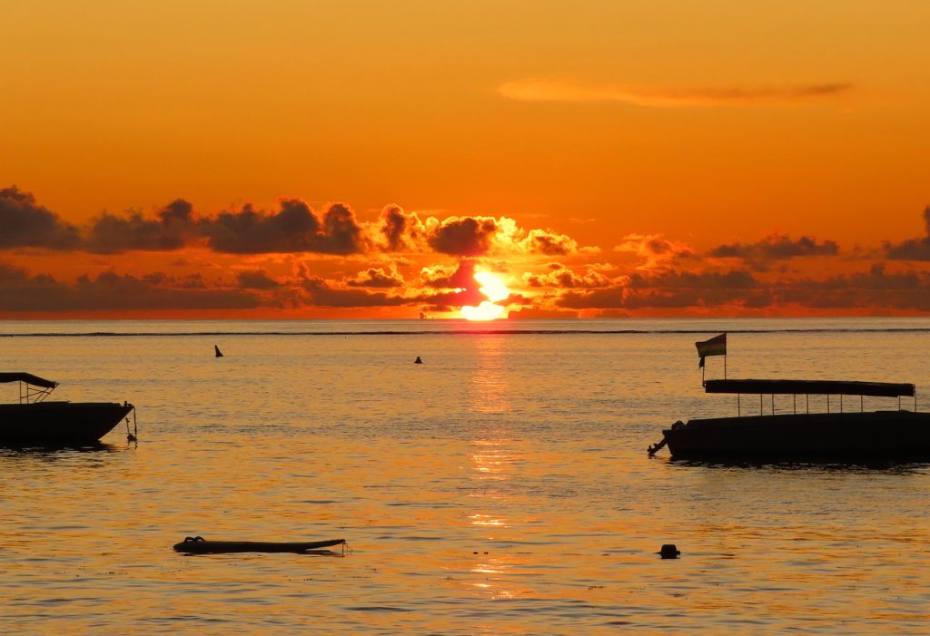 sunset, sea, ocean