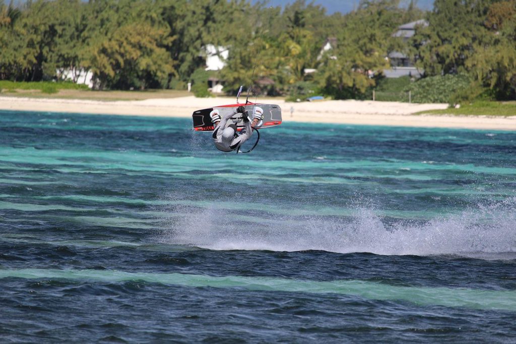 kite surfing, kite, mauritius