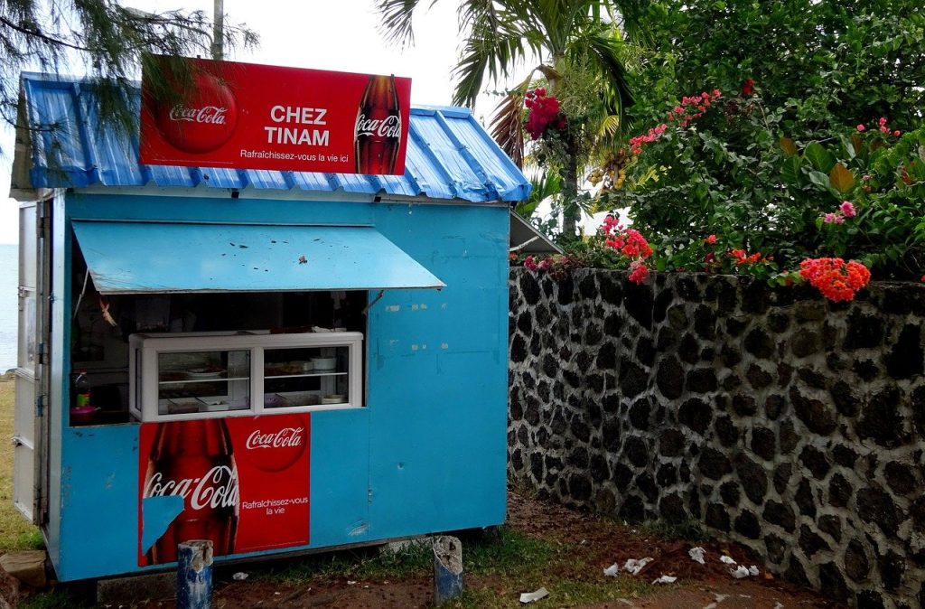 mauritius, sales booth, drink